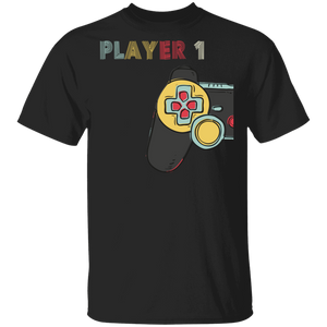 Matching Gamer Couple Vintage Player 1 Video Games